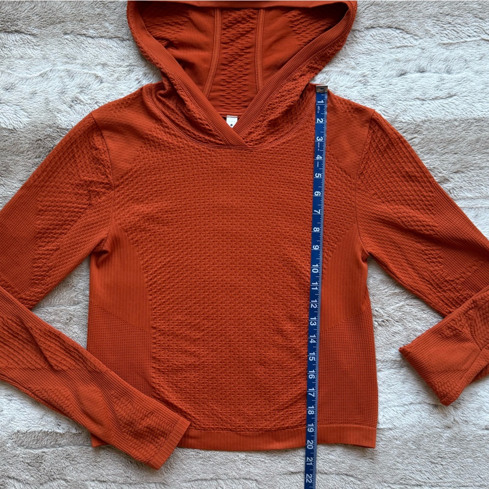 NWOT Athleta Flurry Seamless Cropped Hoodie in Foliage Orange Size S - Picture 9 of 13